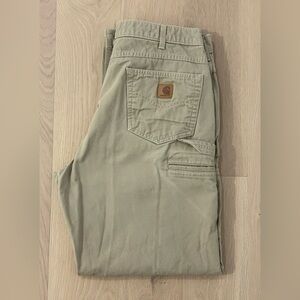 Carhartt B159 GKH Loose Fit Canvas Carpenter Khaki Work Pants - Size 38x34 *Read